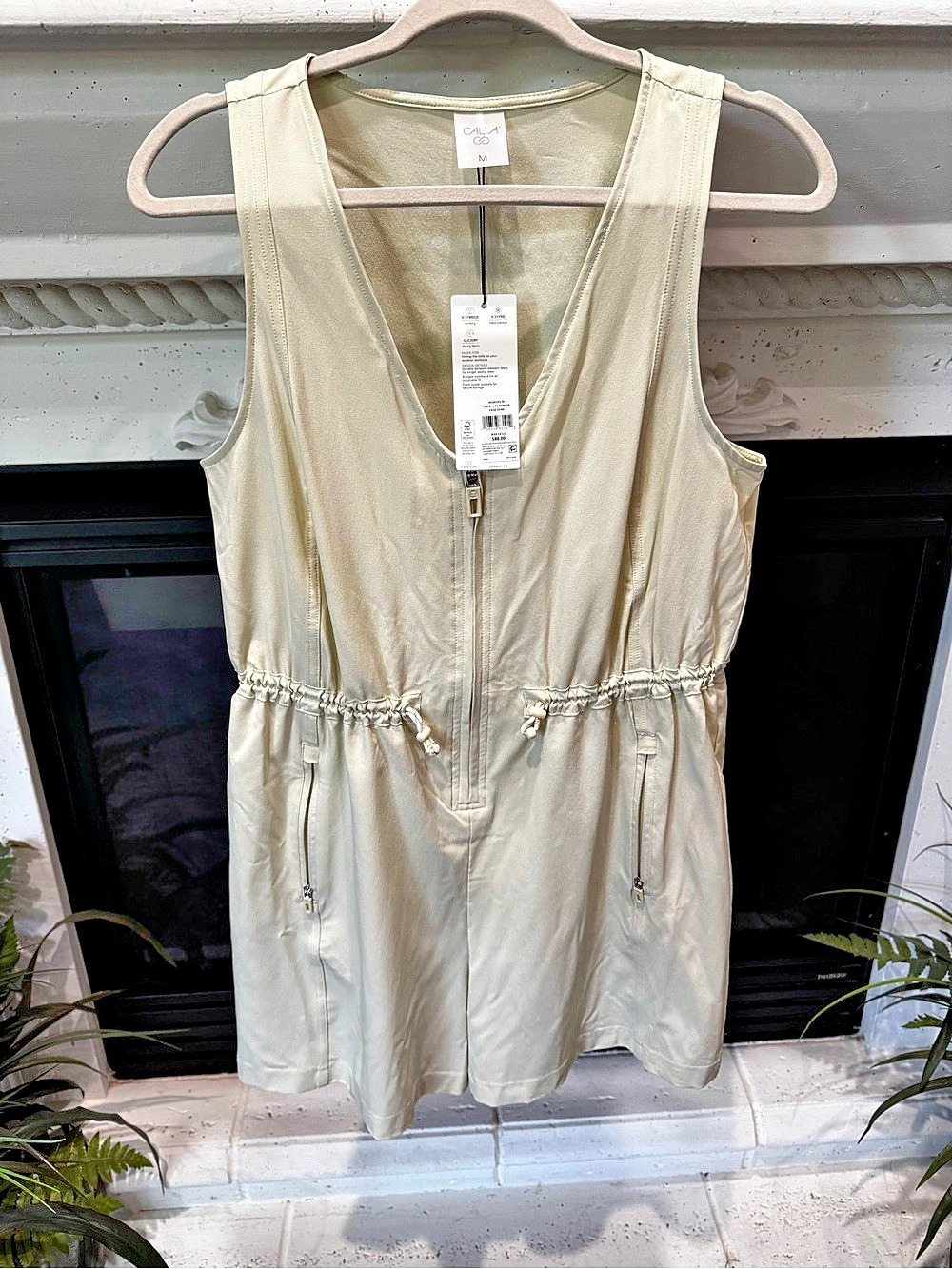 🆕 Calia Hike Cali Romper Sleeveless Romper in Cream Size Medium NWT